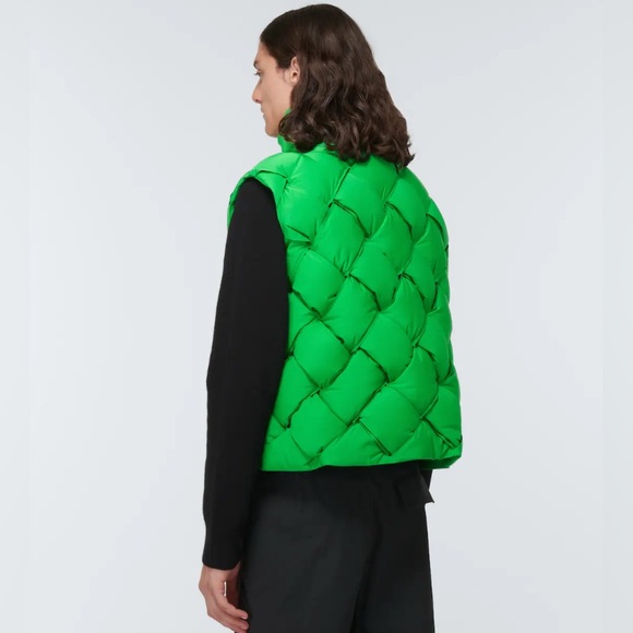 Bottega Veneta BV Green Weaving Puffer Down Vest Jacket Quilted Parakeet Thick - Picture 11 of 12